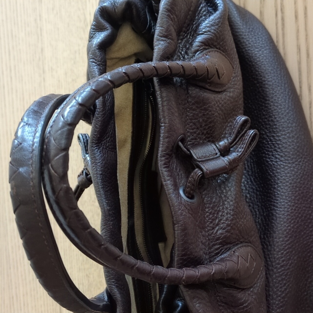 Bottega Veneta Dark Brown Intrecciato Satchel Leather Bag 👜 Purse Authentic - Picture 5 of 14